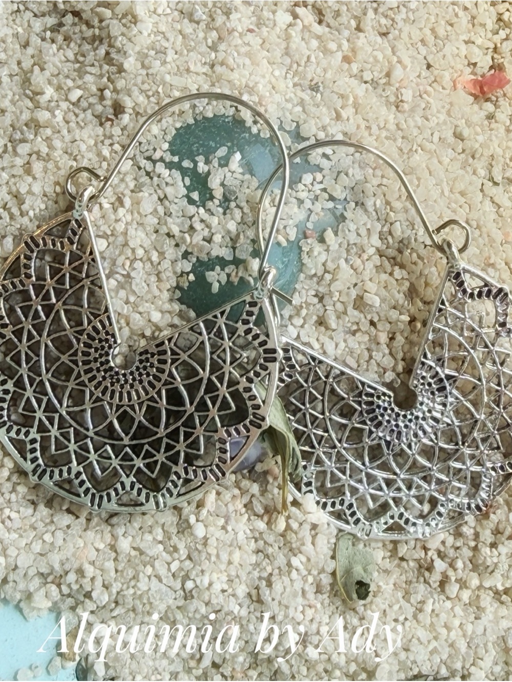 Alquimia Silver Lacework Fan Hoop Earrings